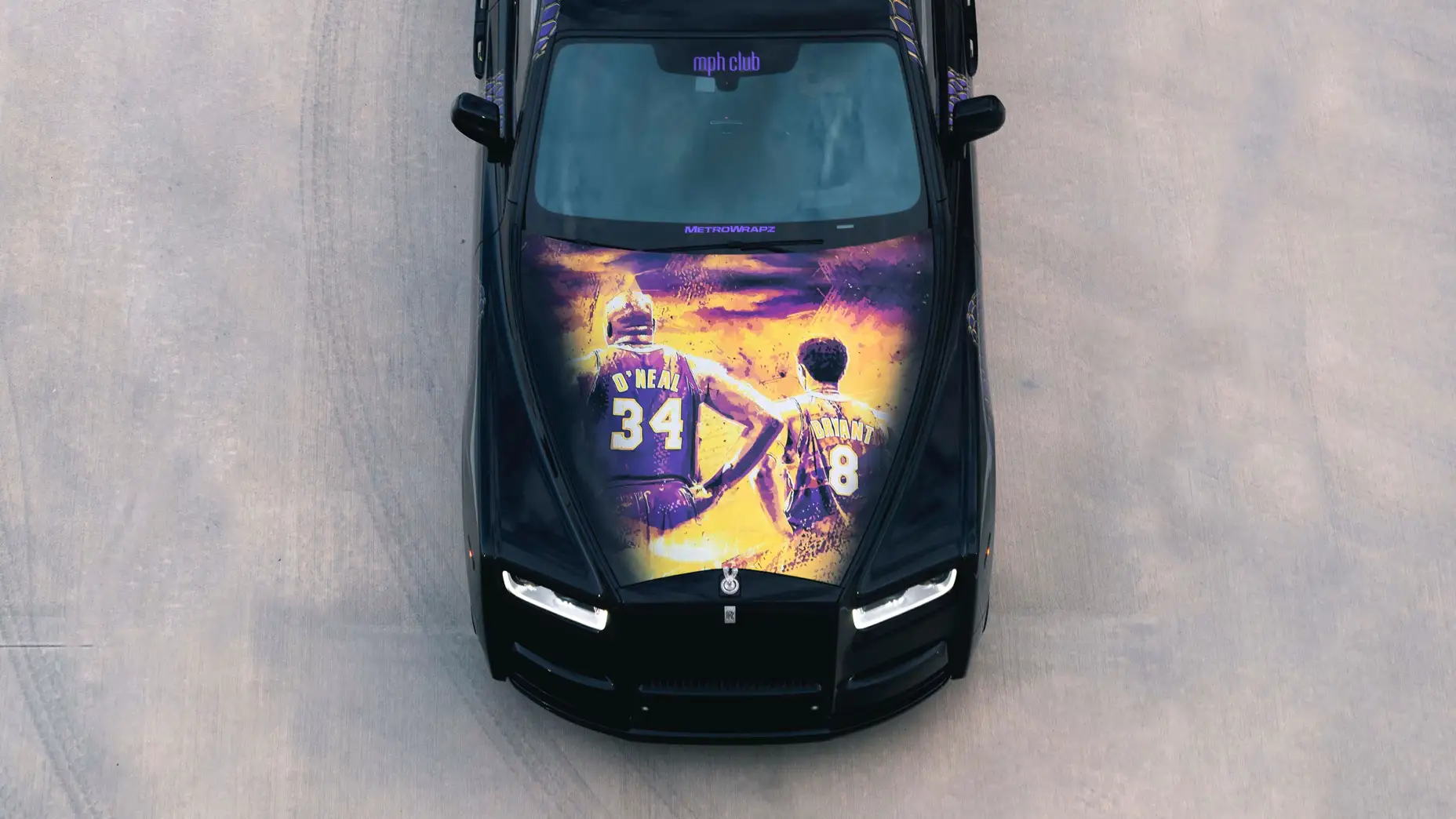 shaqs fun house custom wrapped rolls royce rental birds eye view mph club
