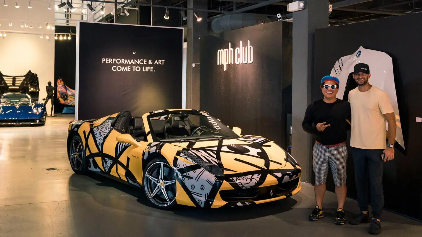 romero britto and liram sustiel mph club exotic car rental