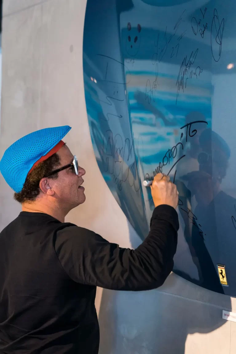 romero britto signing mph club blue ferrari hood