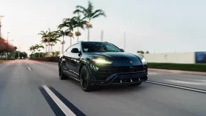 blue lamborghini urus rental mph club