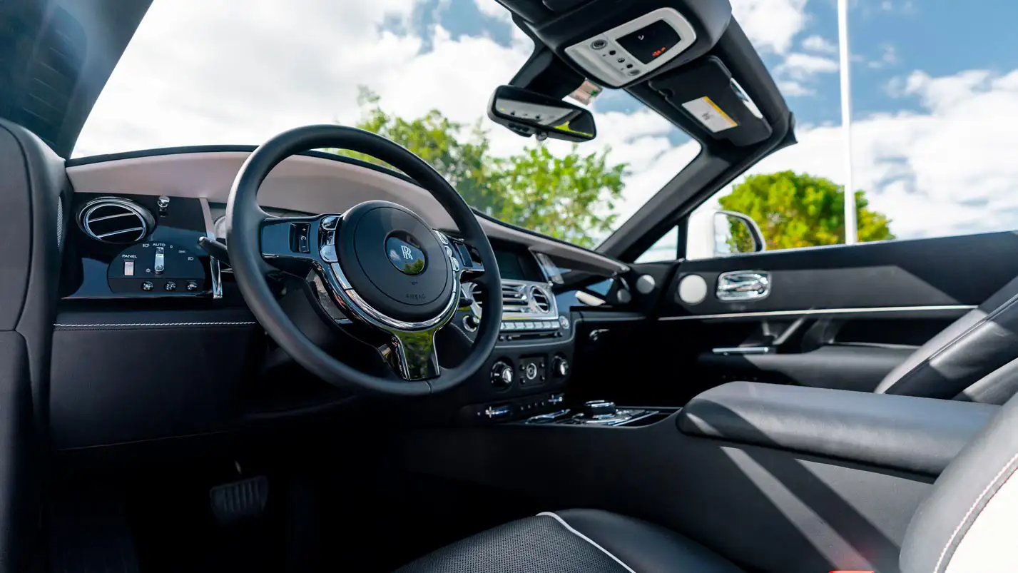 rolls royce dawn rental interior luxury car mph club