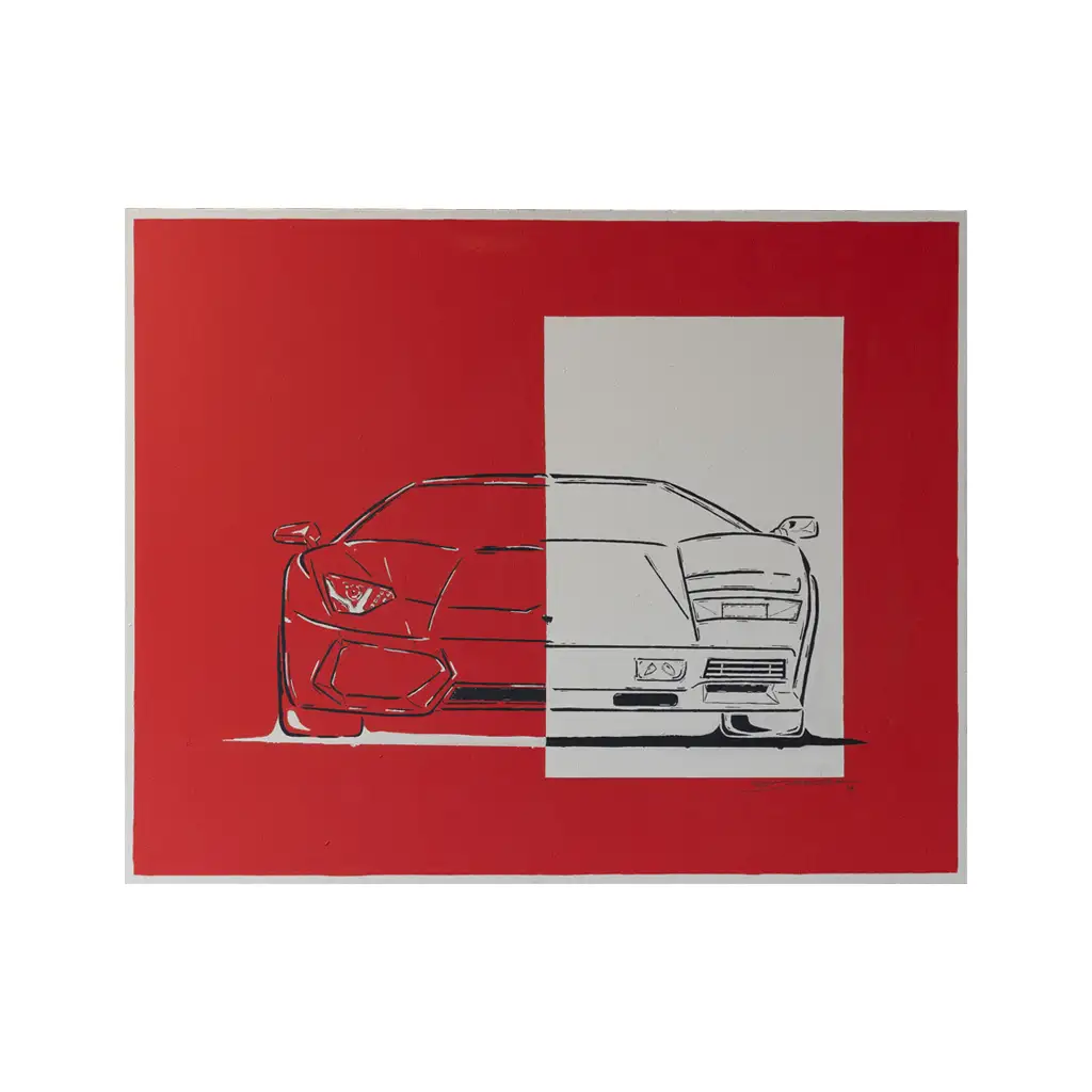 mph club art Lamborghini Countach painting J Cabrera