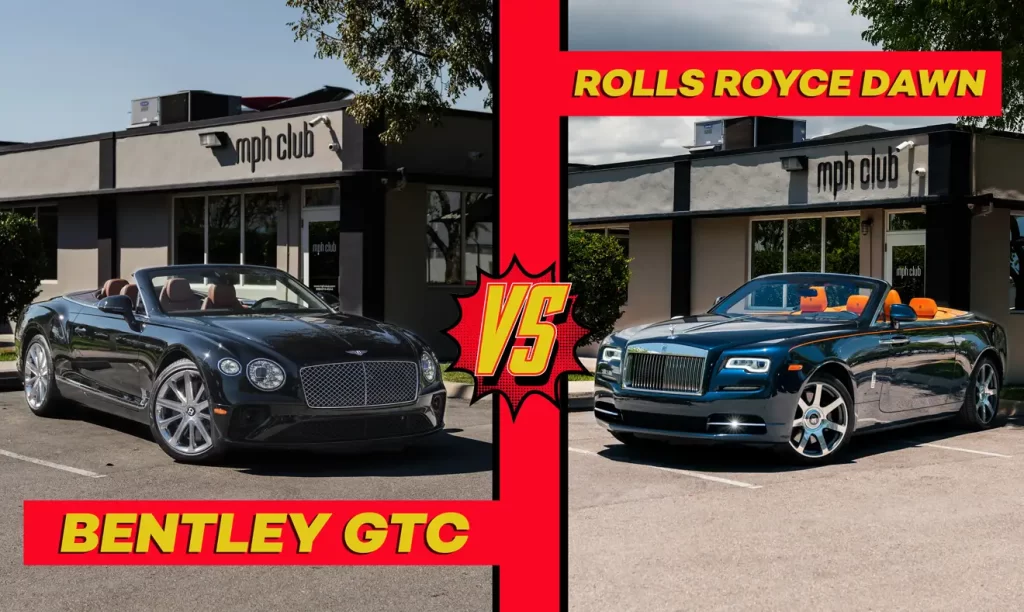 Rolls Royce Dawn rental vs Bentley GTC rental mph club blog post thumbnail