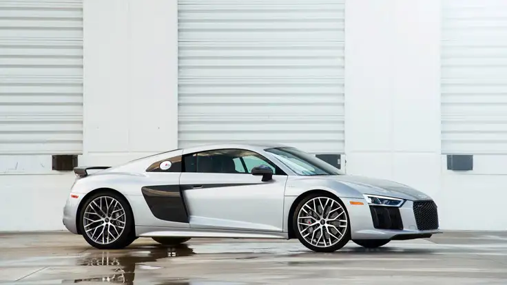 Audi R8 rental side view - mph club