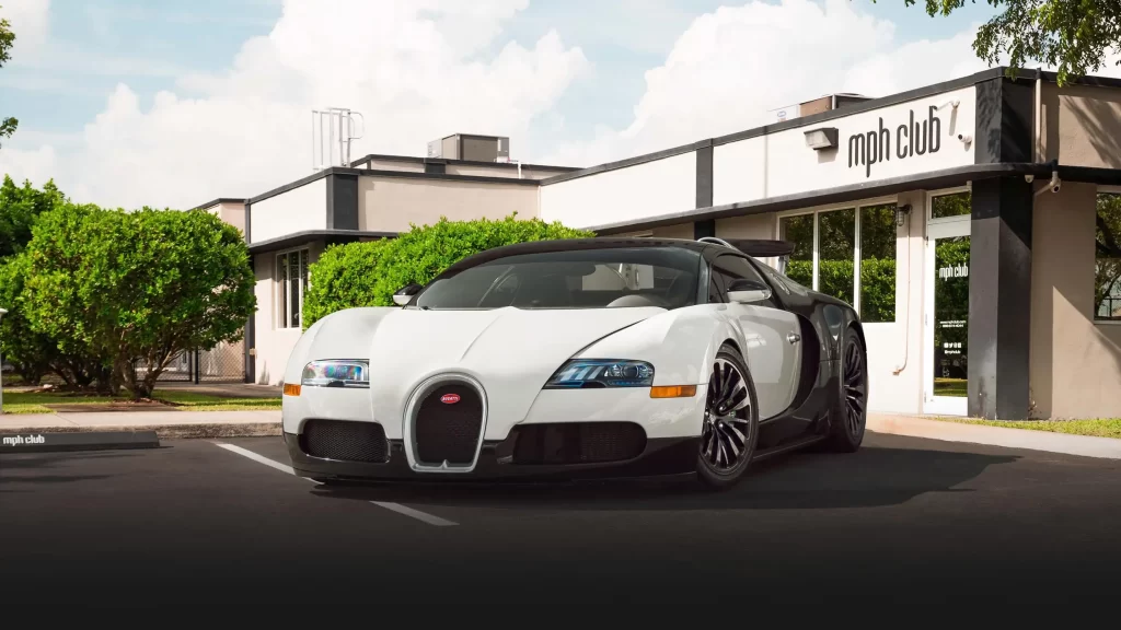Bugatti Veyron roadster rental profile view mph club