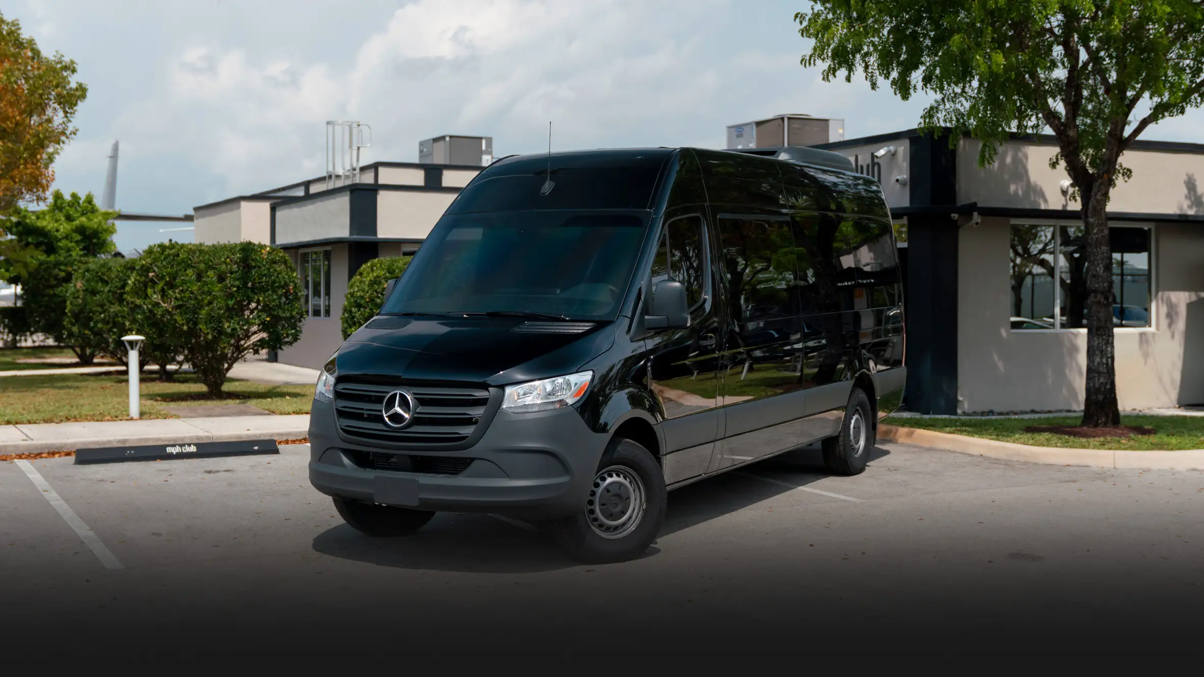 Mercedes Benz Sprinter 15 passenger rental profile view mph club