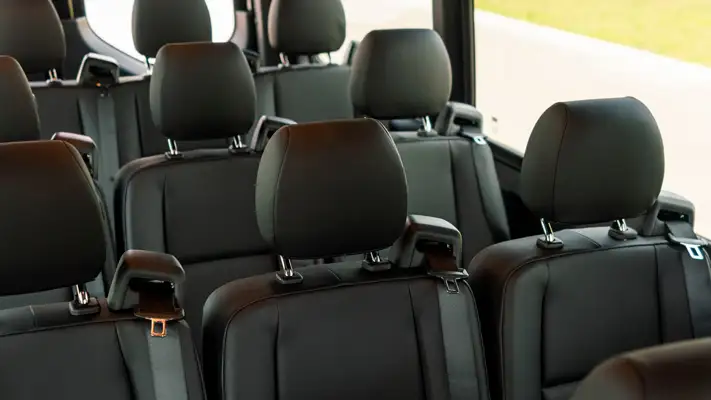 Mercedes Benz Sprinter 15 passenger rental seats view mph club