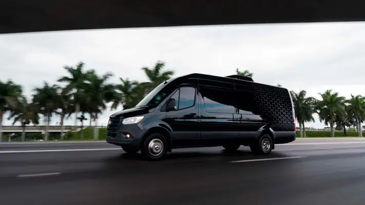 Mercedes Benz Sprinter 3500 rental driving view mph club
