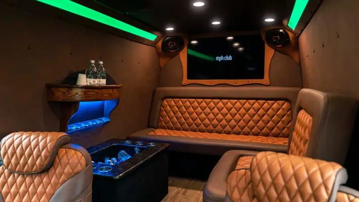 Mercedes Benz Sprinter 3500 rental interior 2 view mph club