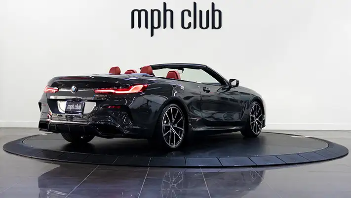 Grey BMW 850I rental rear view mph club