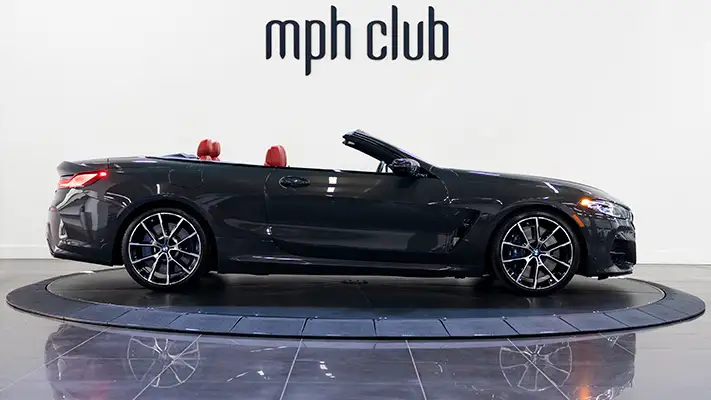 Grey BMW 850I rental side view mph club