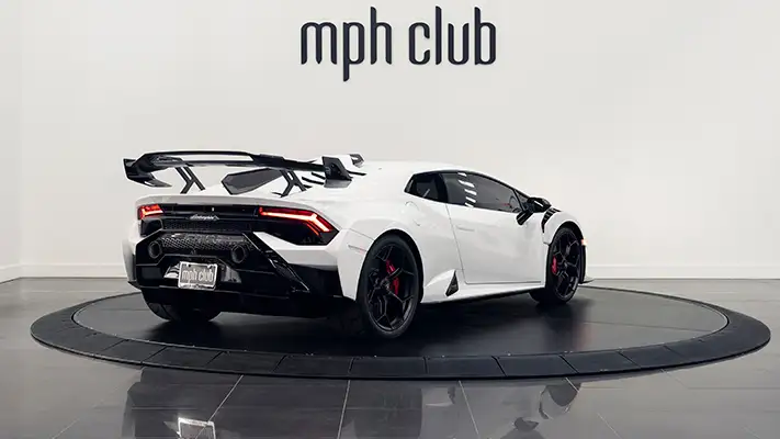 Lamborghini Huracan STO rental Monaco rear view mph club