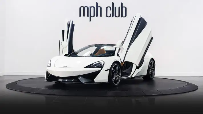 McLaren 570s Spider rental Monaco profile view mph club rszd