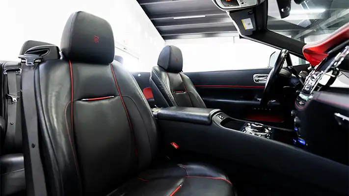 Rolls Royce Dawn Black Badge rental interior view mph club