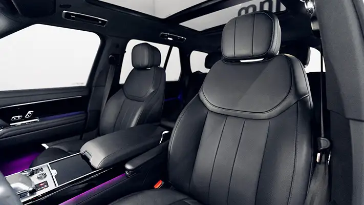 White Range Rover rental Monaco interior view mph club