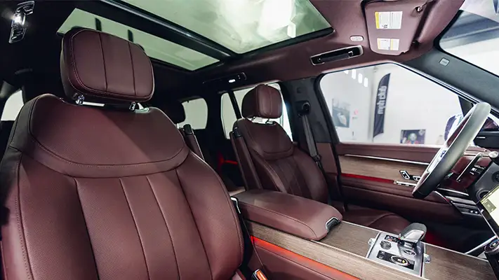 Blue Range Rover rental Monaco interior view mph club