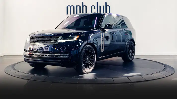 Blue Range Rover rental Monaco profile view rszd mph club
