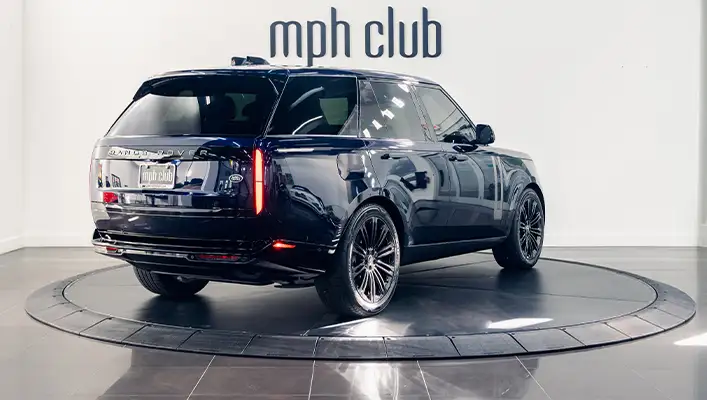 Blue Range Rover rental Monaco rear view mph club