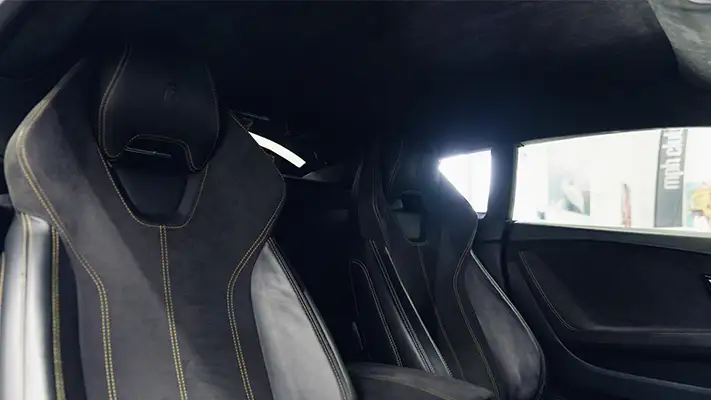 Green Lamborghini Huracan rental interior view - mph club