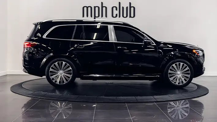 Black Mercedes Maybach SUV rental side view - mph club