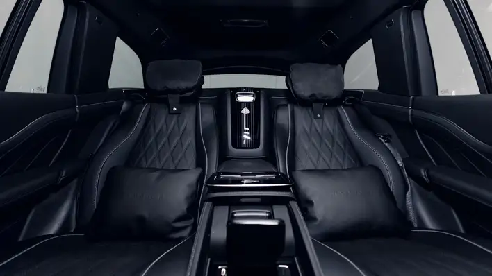 Black Mercedes Maybach SUV rental interior view - mph club