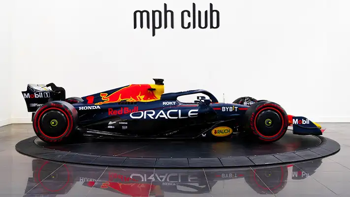 Red Bull F1 RB19 rental side view - mph club