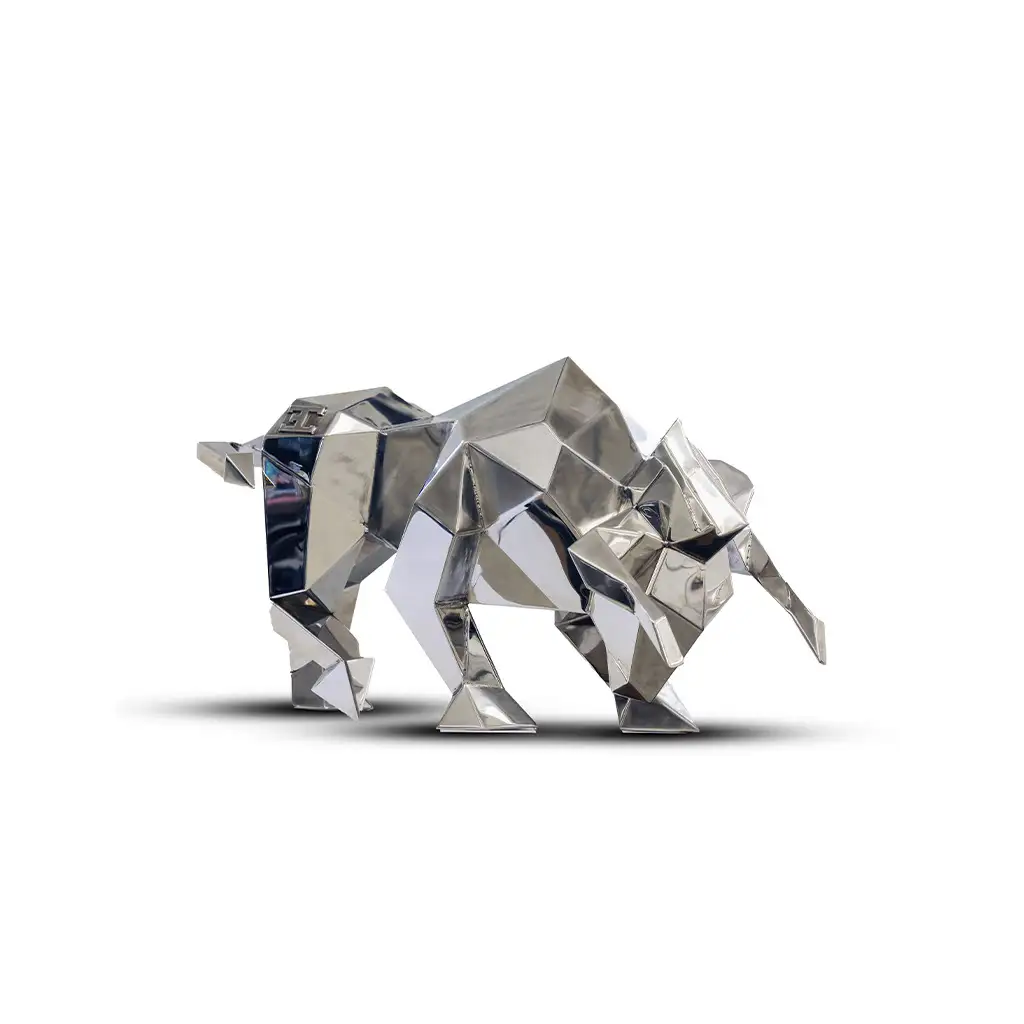 mph club art 36 inch chrome bull by Enrique Cabrera