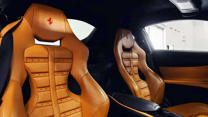 Red Ferrari 812 Superfast rental interior view - mph club