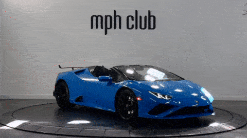 Blue Lamborghini Huracan EVO Spyder rental - mph club